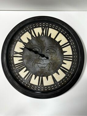 Celestial sun face indoor/outdoor large wall clock